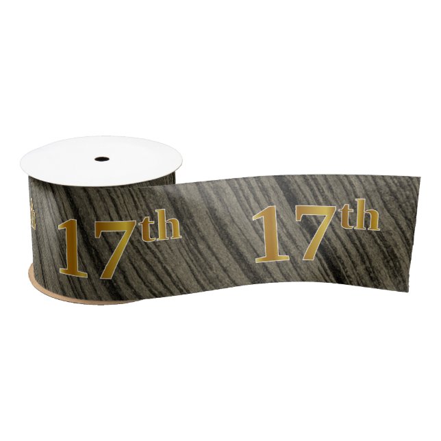 Lazo De Raso Faux/Imitation Gold "17th" Event Number (Rustic) (Carrete)