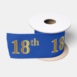 Lazo De Raso Faux/Imitation Gold "18th" Event Number (Azul)