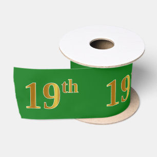 Lazo De Raso Faux/Imitation Gold "19th" Event Number (Green)