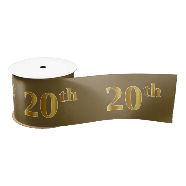 Lazo De Raso Faux/Imitation Gold "20th" Event Number (Marrón) (Carrete)