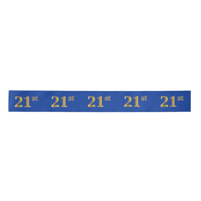 Lazo De Raso Faux/Imitation Gold "21st" Event Number (Azul) (Anverso)