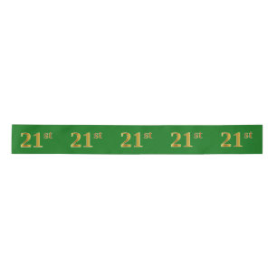 Lazo De Raso Faux/Imitation Gold "21st" Event Number (Green)