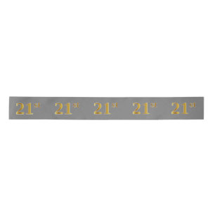 Lazo De Raso Faux/Imitation Gold "21st" Event Number (Gris)