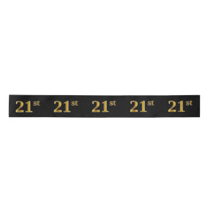 Lazo De Raso Faux/Imitation Gold "21st" Event Number (Negro)