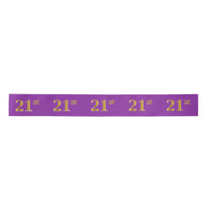 Lazo De Raso Faux/Imitation Gold "21st" Event Number (Purple)