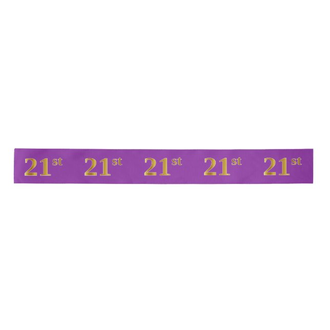 Lazo De Raso Faux/Imitation Gold "21st" Event Number (Purple) (Anverso)