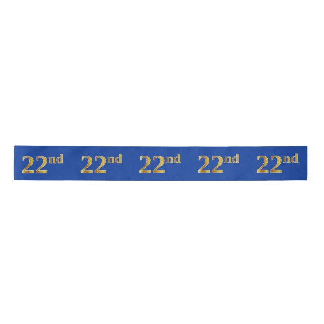 Lazo De Raso Faux/Imitation Gold "22nd" Event Number (Azul) (Anverso)