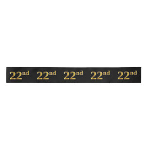 Lazo De Raso Faux/Imitation Gold "22nd" Event Number (Negro)