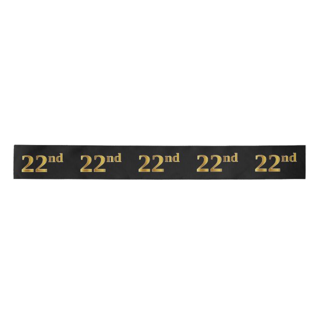 Lazo De Raso Faux/Imitation Gold "22nd" Event Number (Negro) (Anverso)