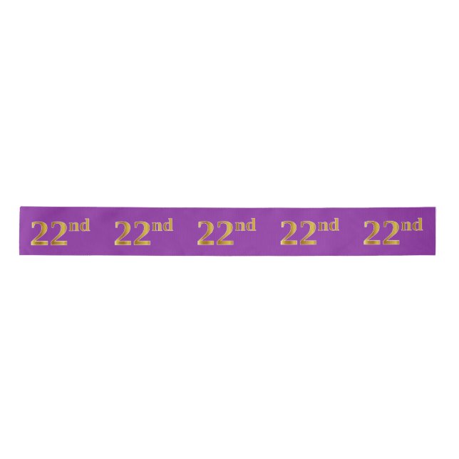 Lazo De Raso Faux/Imitation Gold "22nd" Event Number (Purple) (Anverso)