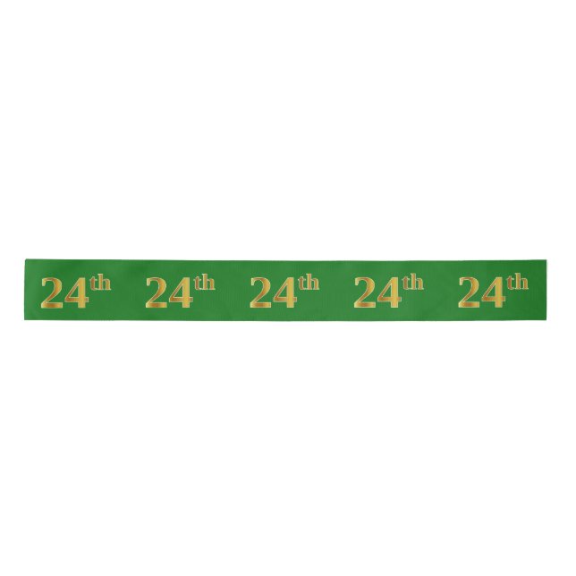 Lazo De Raso Faux/Imitation Gold "24th" Event Number (Green) (Anverso)
