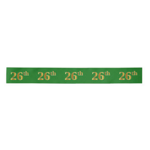 Lazo De Raso Faux/Imitation Gold "26th" Event Number (Green)