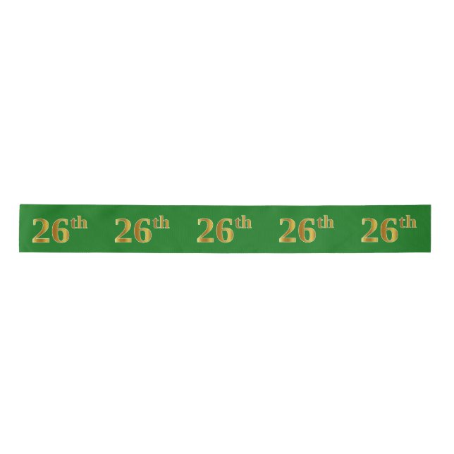 Lazo De Raso Faux/Imitation Gold "26th" Event Number (Green) (Anverso)