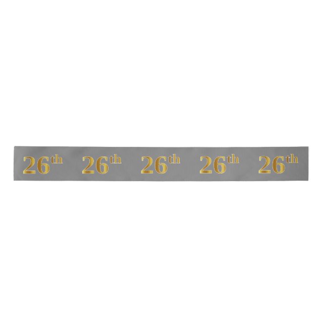 Lazo De Raso Faux/Imitation Gold "26th" Event Number (Gris) (Anverso)
