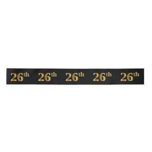 Lazo De Raso Faux/Imitation Gold "26th" Event Number (Negro)
