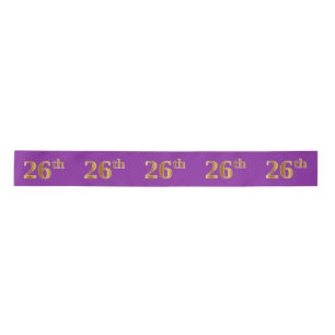 Lazo De Raso Faux/Imitation Gold "26th" Event Number (Purple)