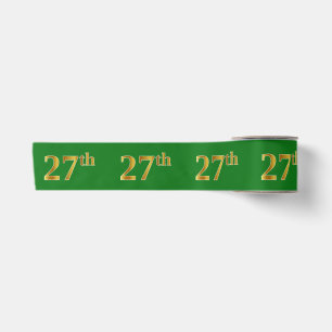 Lazo De Raso Faux/Imitation Gold "27th" Event Number (Green)