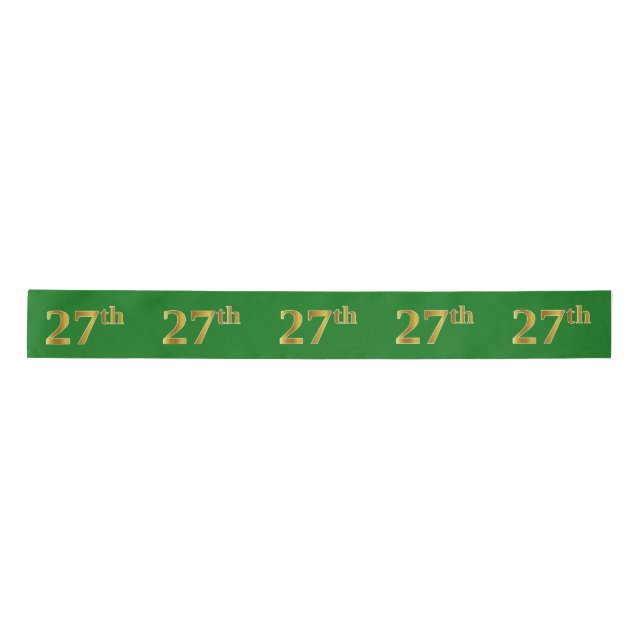 Lazo De Raso Faux/Imitation Gold "27th" Event Number (Green) (Anverso)