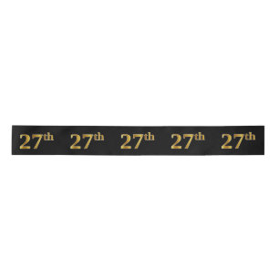 Lazo De Raso Faux/Imitation Gold "27th" Event Number (Negro)