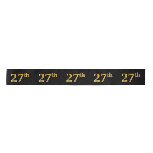 Lazo De Raso Faux/Imitation Gold "27th" Event Number (Negro) (Anverso)