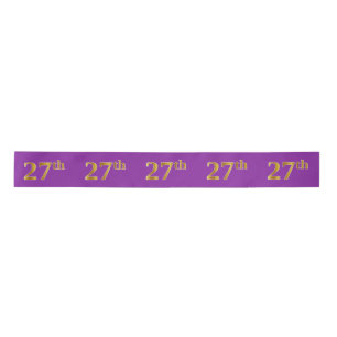 Lazo De Raso Faux/Imitation Gold "27th" Event Number (Purple)