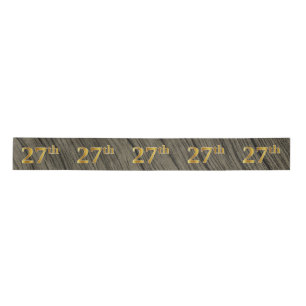 Lazo De Raso Faux/Imitation Gold "27th" Event Number (Rustic)