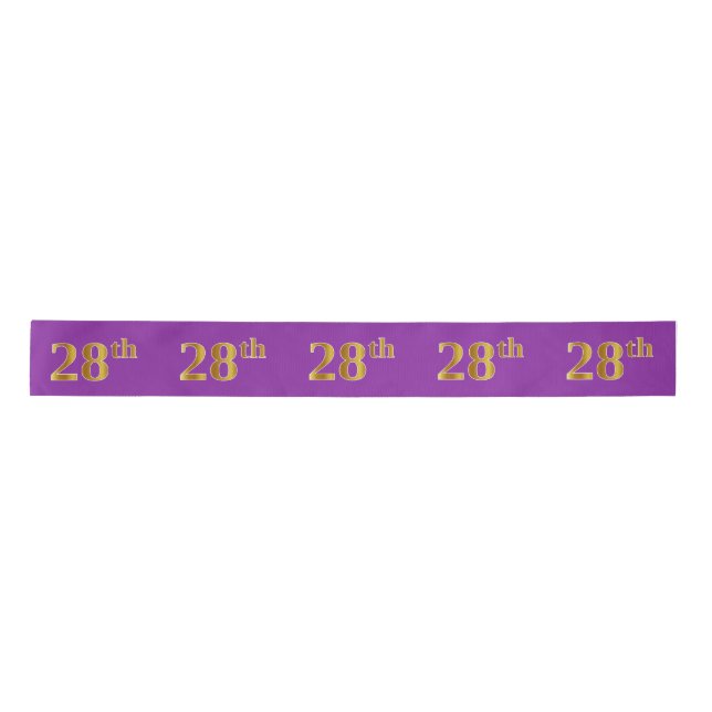 Lazo De Raso Faux/Imitation Gold "28th" Event Number (Purple) (Anverso)