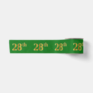 Lazo De Raso Faux/Imitation Gold "28th" Event Number (Verde)