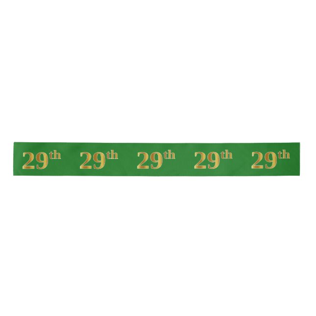 Lazo De Raso Faux/Imitation Gold "29th" Event Number (Verde) (Anverso)