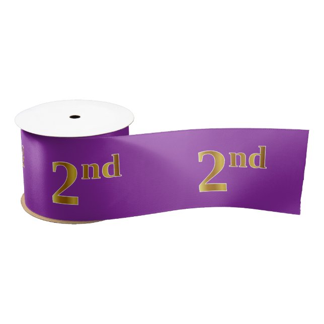 Lazo De Raso Faux/Imitation Gold "2nd" Event Number (Purple) (Carrete)