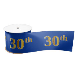 Lazo De Raso Faux/Imitation Gold "30th" Event Number (Azul)