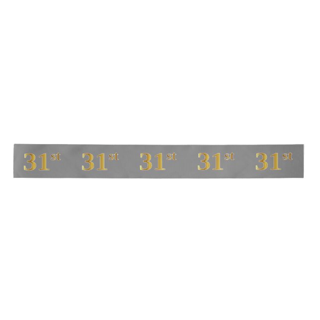 Lazo De Raso Faux/Imitation Gold "31st" Event Number (Gris) (Anverso)