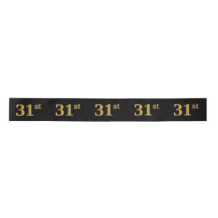 Lazo De Raso Faux/Imitation Gold "31st" Event Number (Negro)