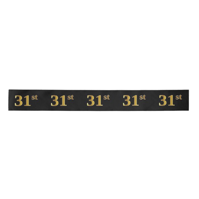 Lazo De Raso Faux/Imitation Gold "31st" Event Number (Negro) (Anverso)