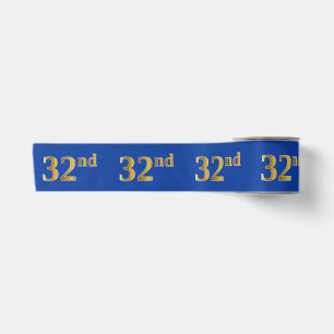 Lazo De Raso Faux/Imitation Gold "32nd" Event Number (Azul)