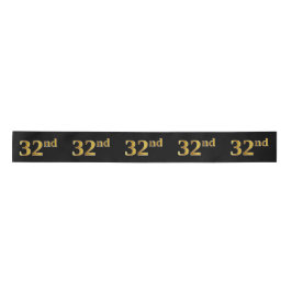 Lazo De Raso Faux/Imitation Gold "32nd" Event Number (Negro)