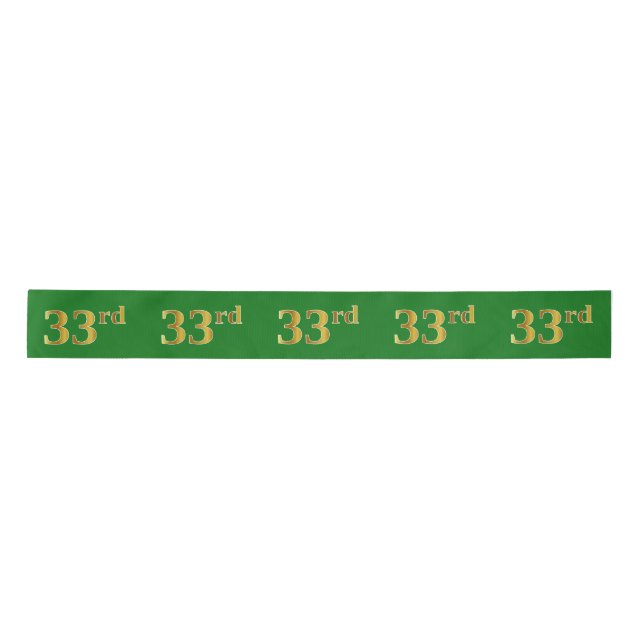Lazo De Raso Faux/Imitation Gold "33rd" Event Number (Verde) (Anverso)