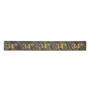 Lazo De Raso Faux/Imitation Gold "34th" Event Number (Rustic)
