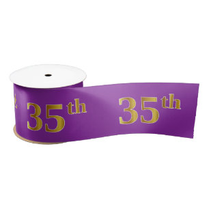 Lazo De Raso Faux/Imitation Gold "35th" Event Number (Purple)
