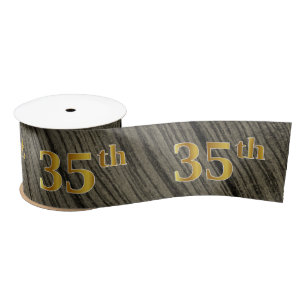 Lazo De Raso Faux/Imitation Gold "35th" Event Number (Rustic)
