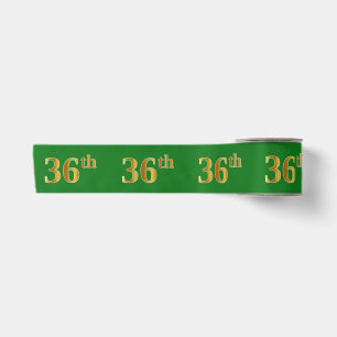 Lazo De Raso Faux/Imitation Gold "36th" Event Number (Green)