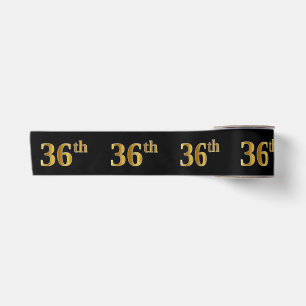 Lazo De Raso Faux/Imitation Gold "36th" Event Number (Negro)