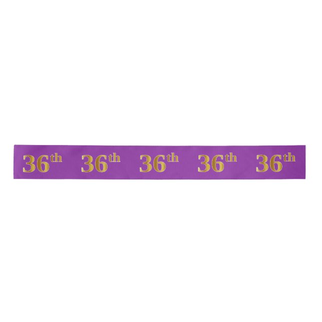 Lazo De Raso Faux/Imitation Gold "36th" Event Number (Purple) (Anverso)