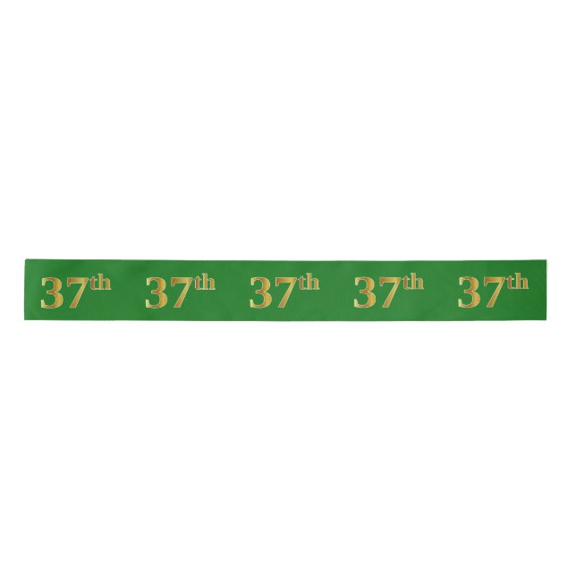 Lazo De Raso Faux/Imitation Gold "37th" Event Number (Green) (Anverso)