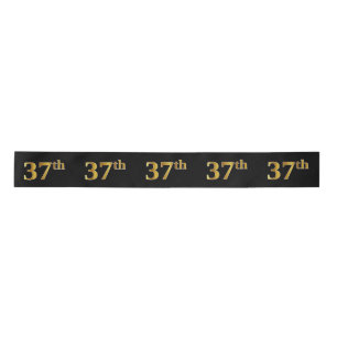 Lazo De Raso Faux/Imitation Gold "37th" Event Number (Negro)