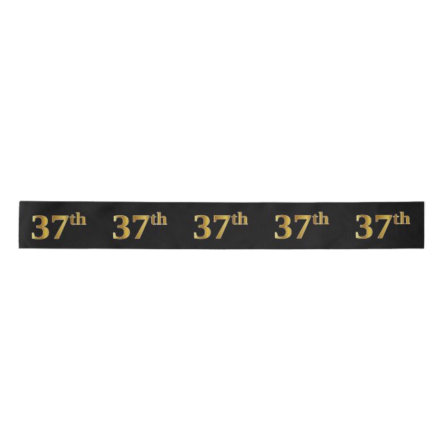 Lazo De Raso Faux/Imitation Gold "37th" Event Number (Negro) (Anverso)