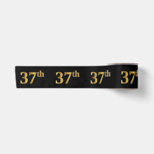 Lazo De Raso Faux/Imitation Gold "37th" Event Number (Negro)