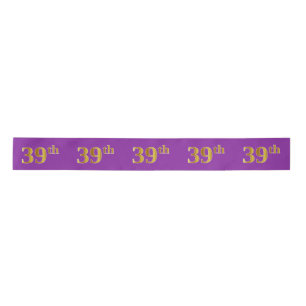 Lazo De Raso Faux/Imitation Gold "39th" Event Number (Purple)