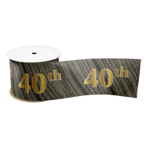 Lazo De Raso Faux/Imitation Gold "40th" Event Number (Rustic)