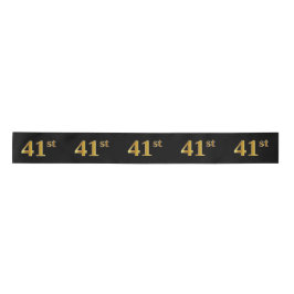 Lazo De Raso Faux/Imitation Gold "41st" Event Number (Negro)
